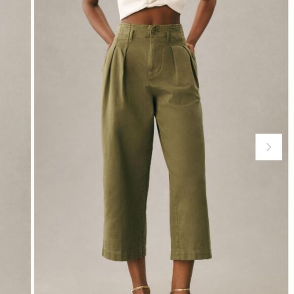 Maeve Remi Wide-Leg Crop Chino Culotte Pant Size 16 - Picture 2 of 10